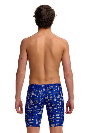 Funky Trunks Boys Scratchy Training Jammer - Blue/Black/White