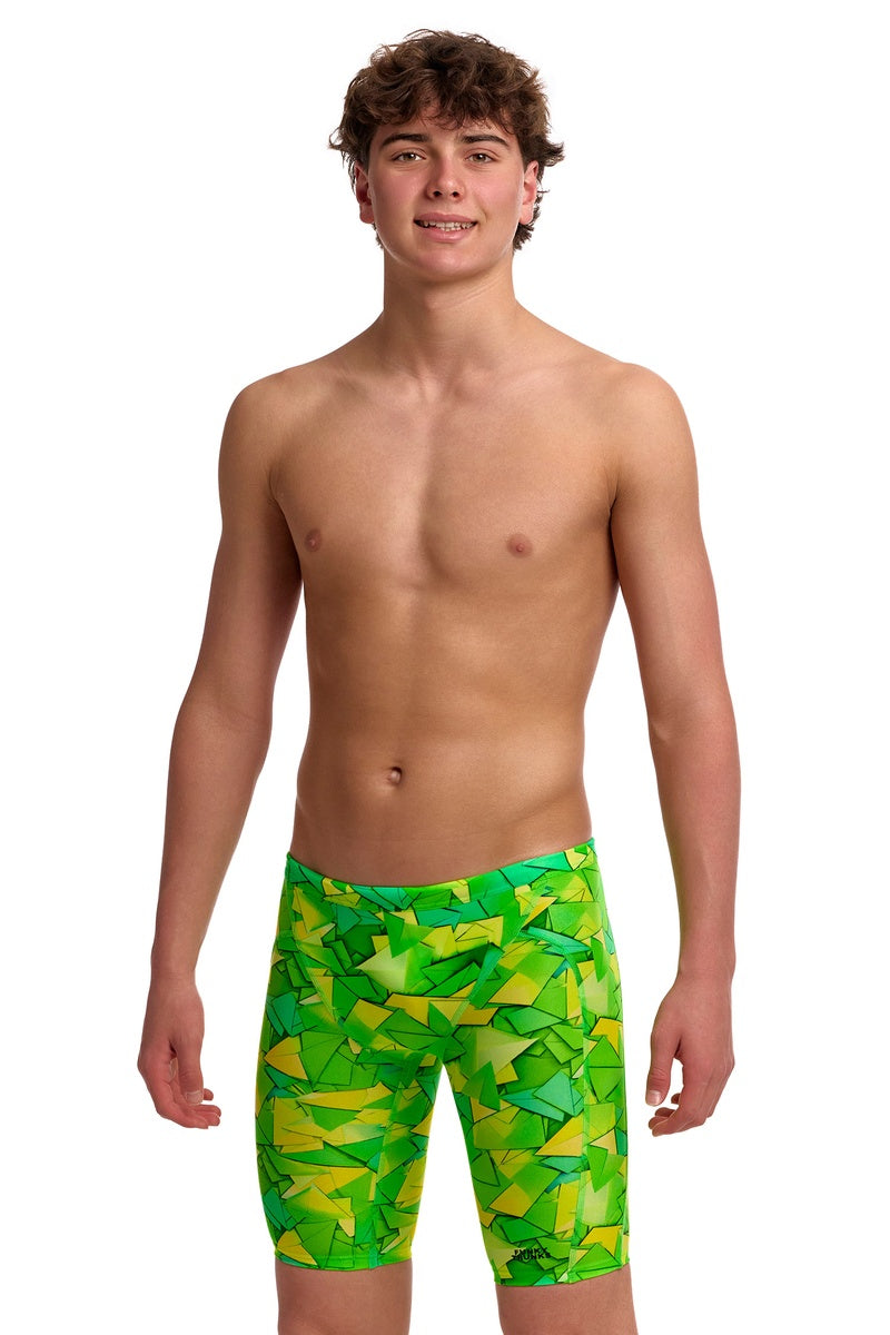 Funky Trunks Boys Try Tonic Training Jammer - Green/Yellow
