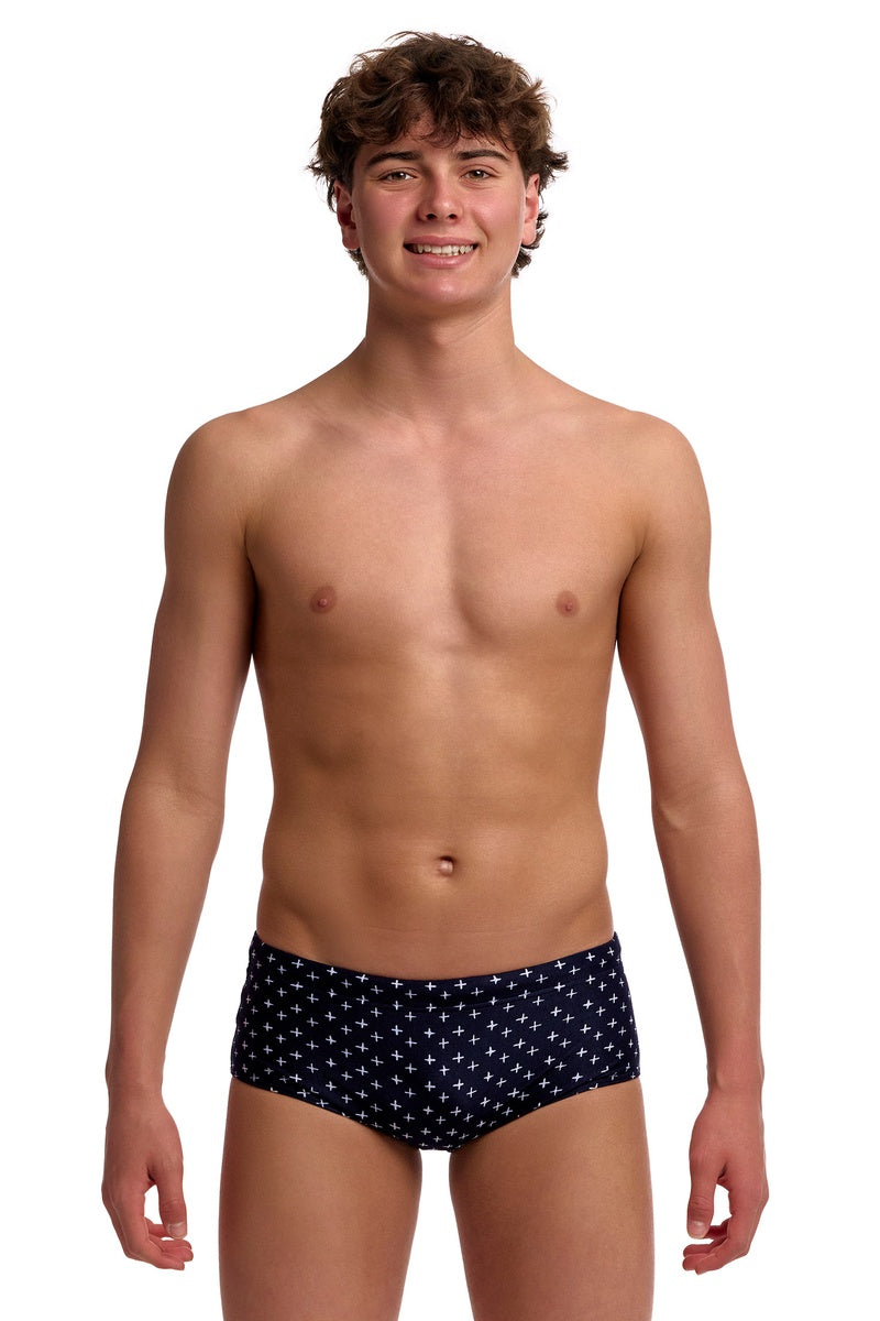 Funky Trunks Boys Be Positive Sidewinder Trunk - Black
