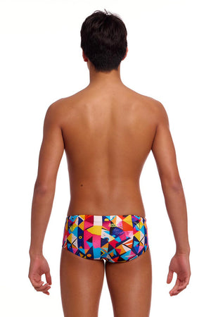Funky Trunks Boys Broken Blox Sidewinder Trunks - Multi