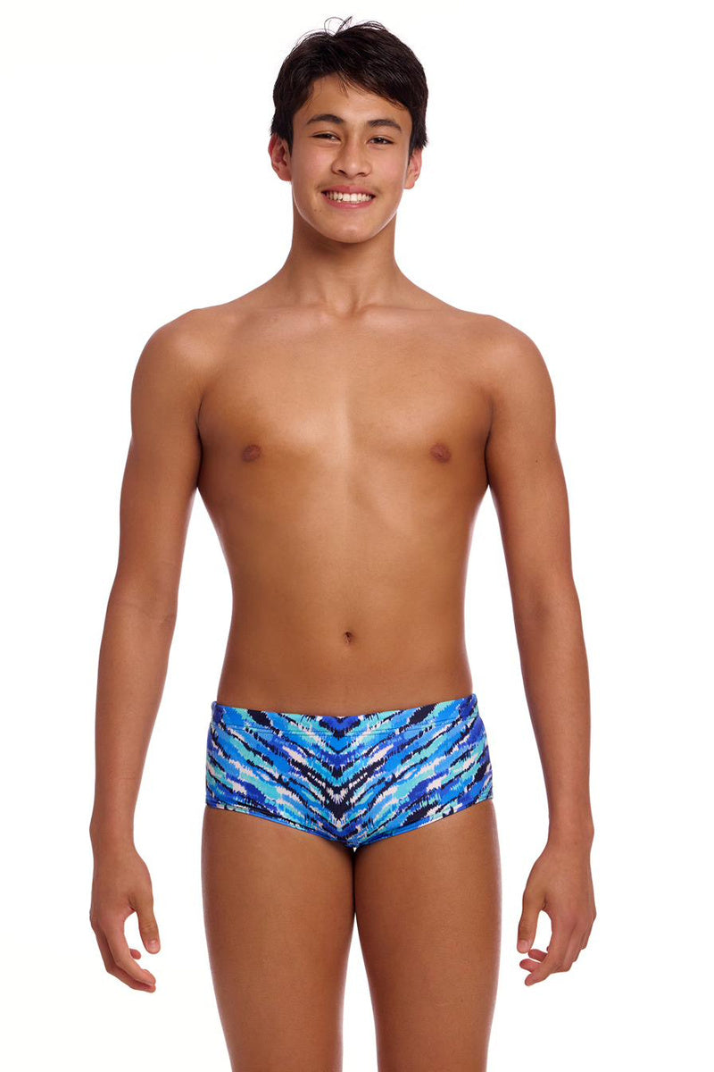 Funky Trunks Boys Fur Seal Sidewinder Trunks - Blue