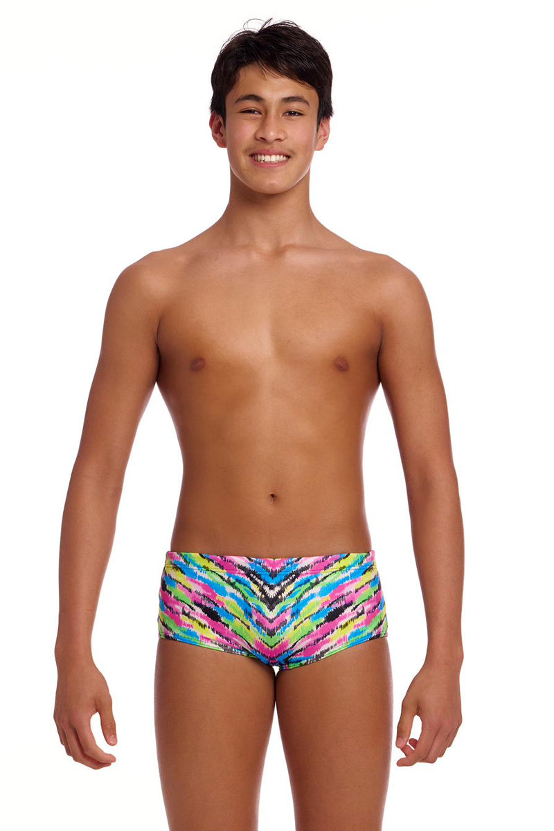 Funky Trunks Boys Happy Hide Sidewinder Trunks - Multi