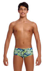 Funky Trunks Boys Scaled Back Sidewinder Trunks - Green/Blue
