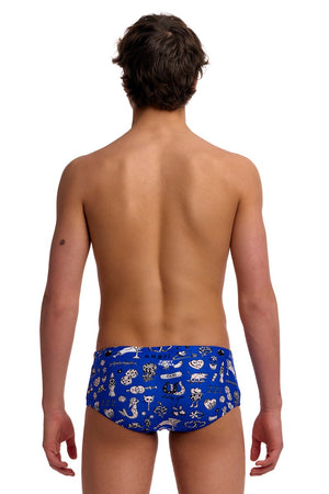 Funky Trunks Boys Scratchy Sidewinder Trunk - Blue/Black/White