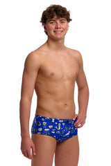 Funky Trunks Boys Scratchy Sidewinder Trunk - Blue/Black/White
