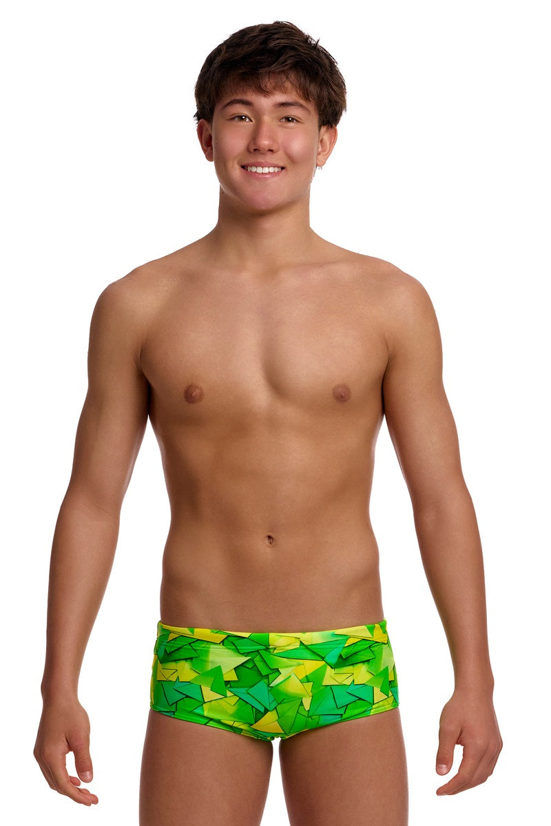 Funky Trunks Boys Try Tonic Sidewinder Trunk - Green/Yellow