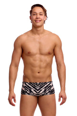 Funky Trunks Mens Fur Elise Sidewinder Trunk - White/Black