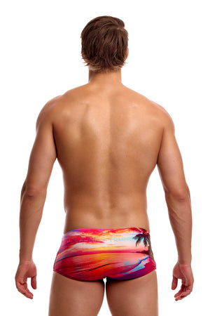 Funky Trunks men's Touch Of Paradise Sidewinder trunks in vibrant multi-color design, featuring tropical-themed patterns and comfortable fit.