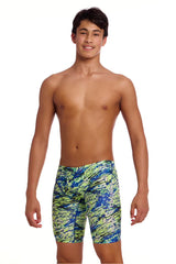 Funky Trunks Boys Scaled Back Fast Training Jammers - Green/Blue