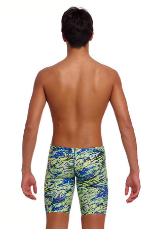 Funky Trunks Boys Scaled Back Fast Training Jammers - Green/Blue