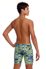 Funky Trunks Boys Scaled Back Fast Training Jammers - Green/Blue