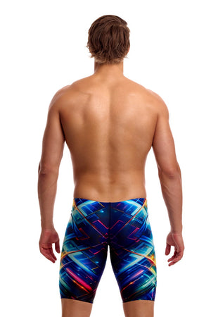 Funky Trunks men's Firefly Sparkle fast training jammer in multicolor with a vibrant, sparkling design for swim training.
