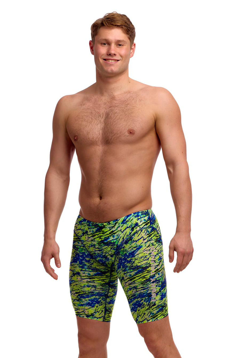Funky Trunks Mens Scaled Back Fast Training Jammer - Green/Blue
