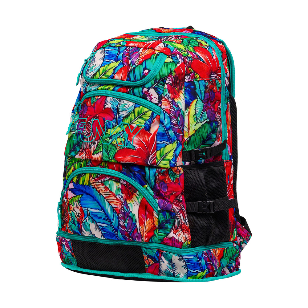 Way Funky Loud Proud Elite Squad backpack in vibrant multi-color design, featuring multiple compartments and adjustable straps.