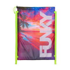 Way Funky Touch of Paradise mesh gear bag with colorful tropical pattern, lightweight and spacious for sports or travel essentials.