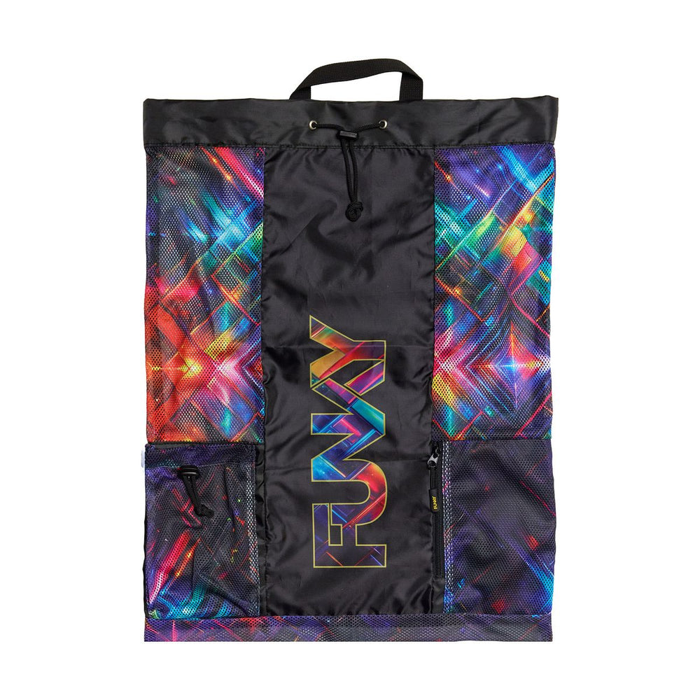 Way Funky Firefly Sparkle Gear Up Mesh Backpack with colorful sparkling design, lightweight mesh construction, and adjustable straps.