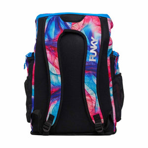 Way Funky Muscle Mad Space Case backpack in multi-color with bold graphic design, featuring adjustable straps and multiple compartments.