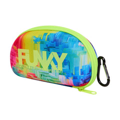 Way Funky Falling Colours goggle case in vibrant multi-colored design, soft protective case for ski or snowboard goggles.