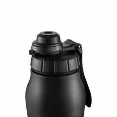 Way Funky Still Black water bottle, sleek black reusable water bottle with clean stream design, made for on-the-go hydration.