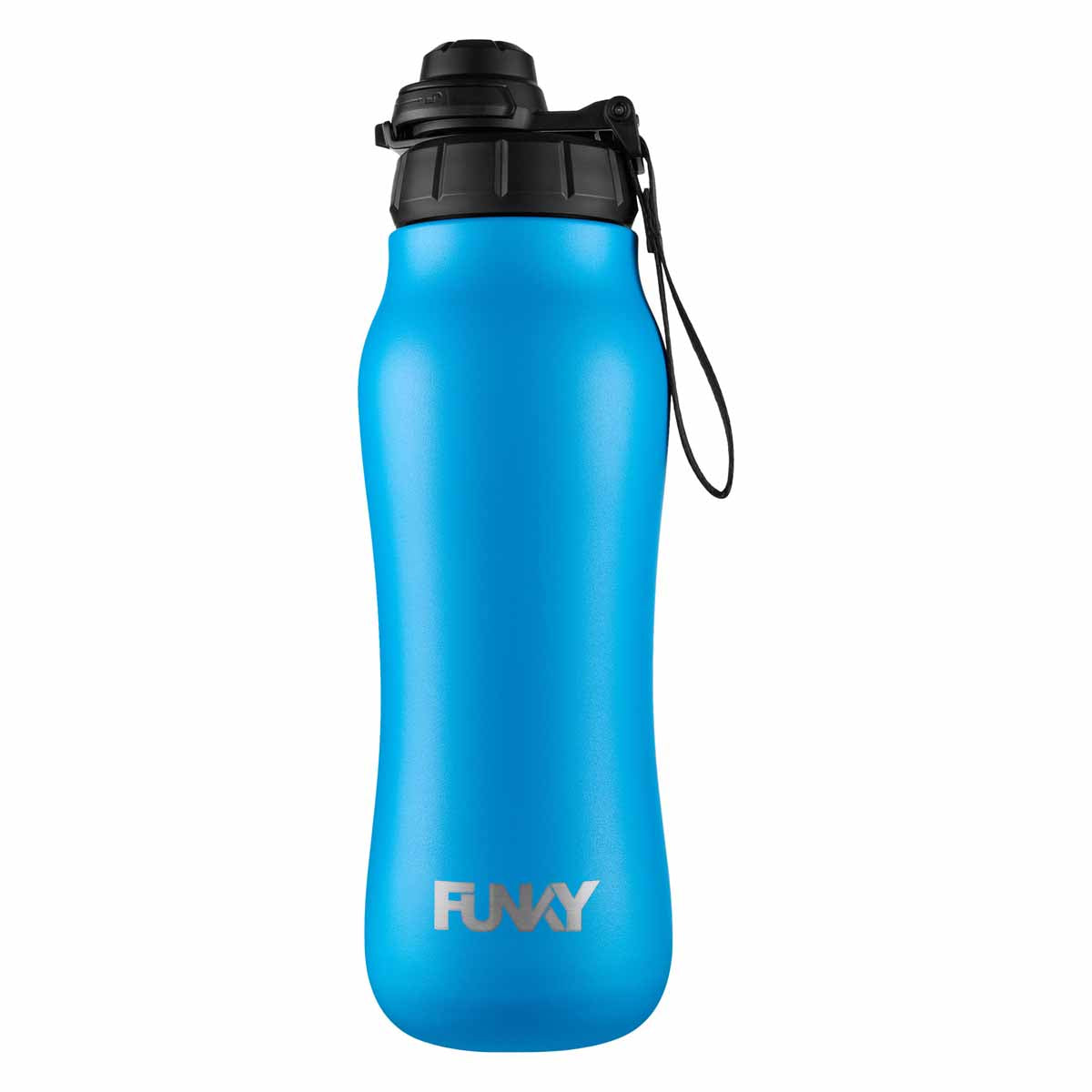 Blue Way Funky Still Speed Clean Stream water bottle with a sleek design and secure lid, perfect for hydration on the go.
