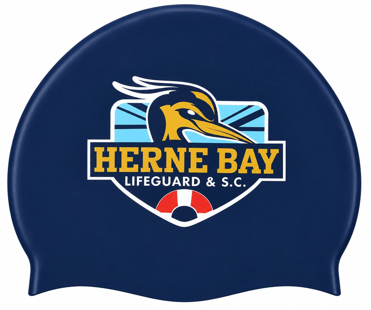 Herne Bay Club Logo Only Swimming Cap - Blue/Yellow/Red/White