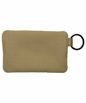 Nike Club Pouch Wallet in parachute beige, black, and white with multiple compartments for cards and cash, designed for everyday use.