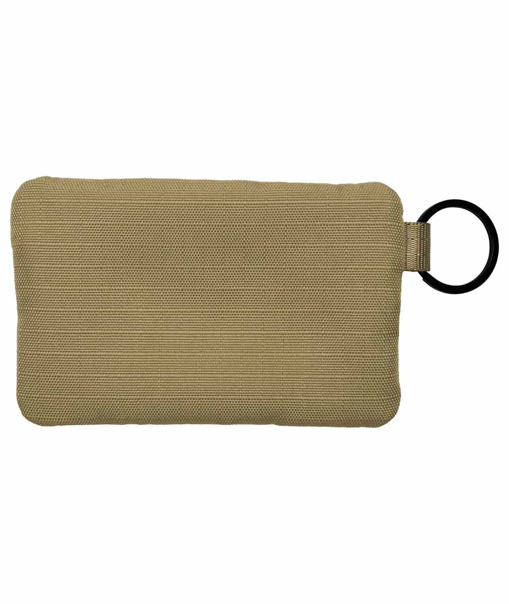 Nike Club Pouch Wallet in parachute beige, black, and white with multiple compartments for cards and cash, designed for everyday use.