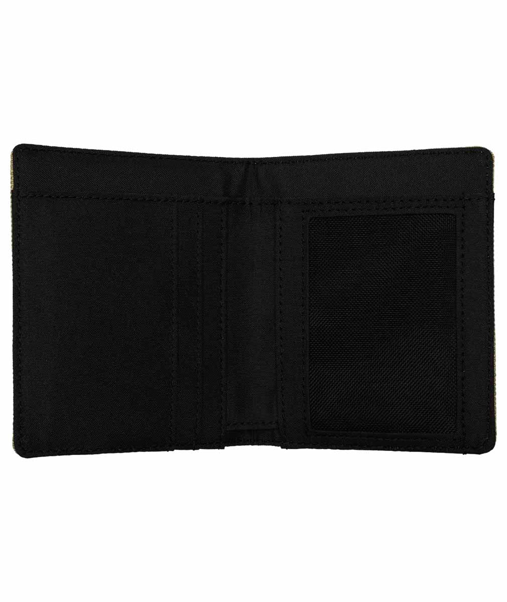 Nike Club Fold Wallet in parachute beige, black, and white showing multiple card slots and a sleek fold design.