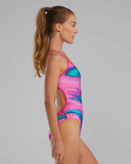 TYR Women's Diffusion Trinityfit Plasma swimsuit with sleek design and supportive fit, featuring vibrant plasma color and streamlined style.