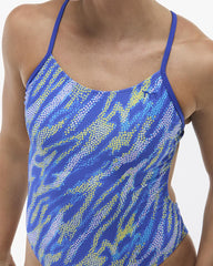 TYR Womens Serika Cutoutfit Swimsuit - Royal/Lime