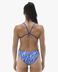TYR Womens Serika Cutoutfit Swimsuit - Royal/Lime
