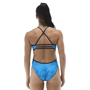 TYR Womens Zephyr Trinityfit Swimsuit - Light Blue/Navy