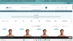 Screenshot showing Allens Swimwear Test Bundle product options and details on a digital interface.