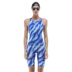TYR Womens Thresher Cryo Open Back Kneesuit - Ocean Blue