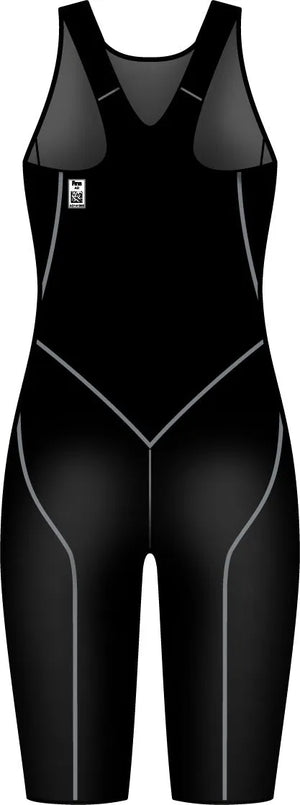 Black Adidas Womens Adizero GLD20 kneesuit, form-fitting athletic suit designed for performance and comfort.