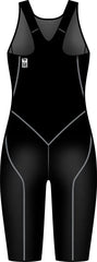 Black Adidas Womens Adizero GLD20 kneesuit, form-fitting athletic suit designed for performance and comfort.