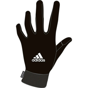 Black Adidas Condivo Aeroready gloves, sporty athletic gloves with breathable fabric, designed for comfort and performance.