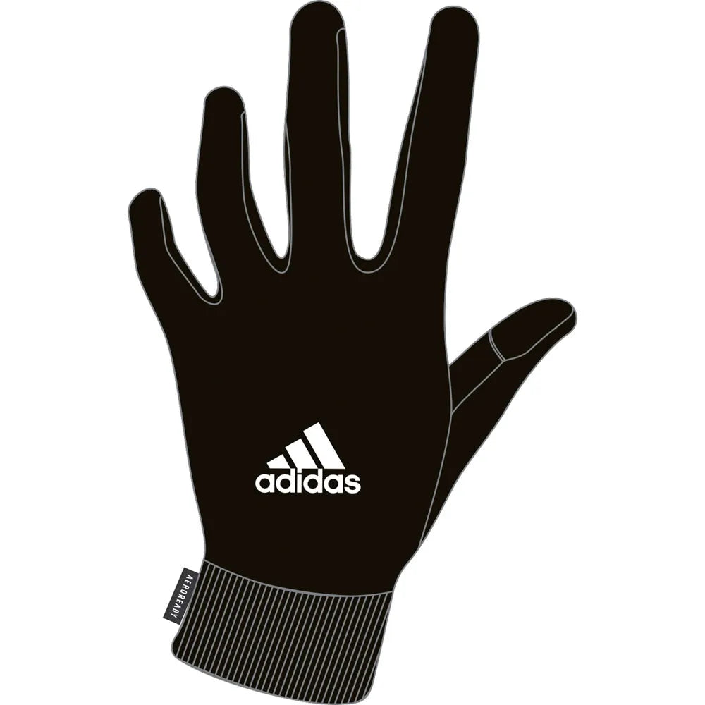 Black Adidas Condivo Aeroready gloves, sporty athletic gloves with breathable fabric, designed for comfort and performance.