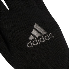 Black Adidas Essentials Tech Gloves with touchscreen-friendly fingertips, designed for cold weather and active use.