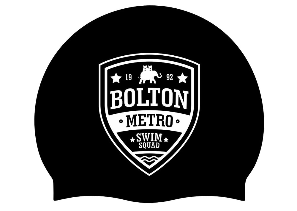 Bolton Metro Club Logo Only Swimming Cap - Black | Allens Of Kingsbury