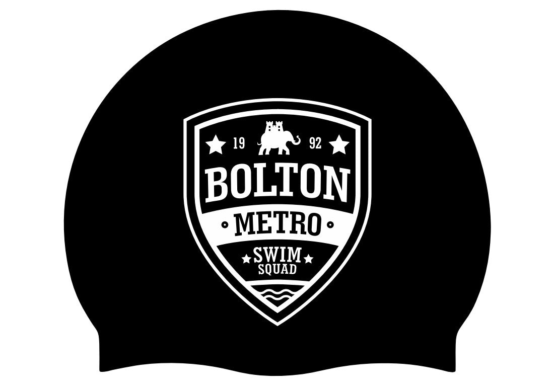 Bolton Metro Club Logo Only Swimming Cap - Black | Allens Of Kingsbury