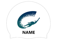 Camden Swiss Cottage SC 3pk Club Logo + Name Swimming Cap - White | Allens Of Kingsbury