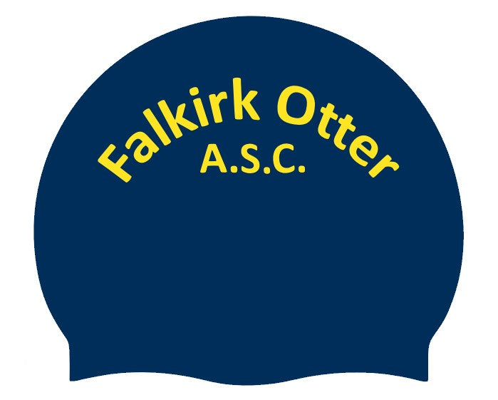 Falkirk Otter Club Logo Only Swimming Cap - Navy/Yellow | Allens Of Kingsbury