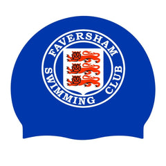 Faversham Club Logo Only Swimming Cap - Royal Blue/White/Red/Black | Allens Of Kingsbury