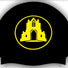 Guisborough Black Club Logo Only Swimming Cap - Black/Yellow