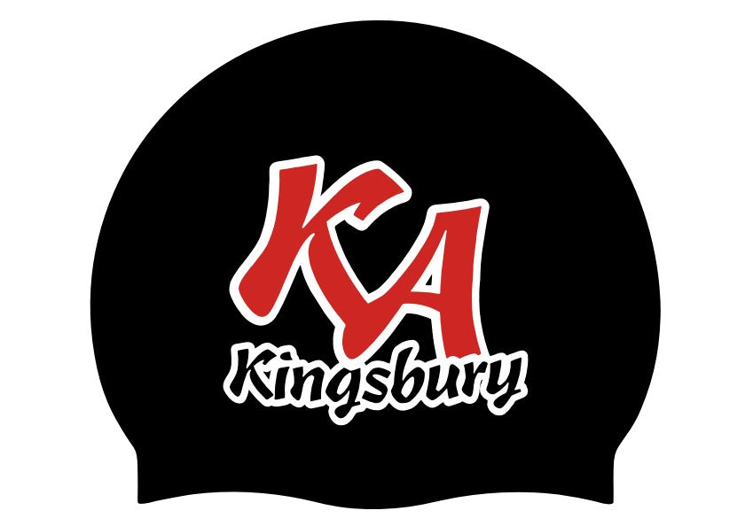 Kingsbury Aquarius 3pk Club Logo Only Swimming Cap - Black/Red/White | Allens Of Kingsbury