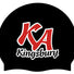 Kingsbury Aquarius Club Logo Only Swimming Cap - Black/Red/White