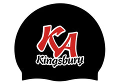 Kingsbury Aquarius Club Logo Only Swimming Cap - Black/Red/White | Allens Of Kingsbury