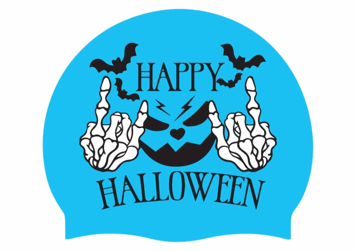 AK Happy Halloween Silicone Cap - Blue/White/Black | Allens Of Kingsbury