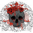 AK Katrina Skull Halloween Silicone Cap - White/Black/Red/Dark Grey